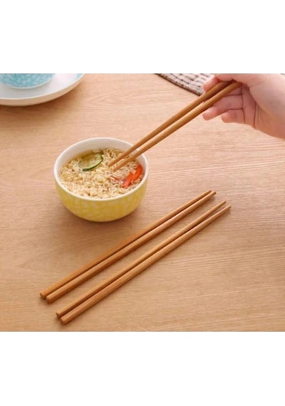 10 Çift - 20 Adet Yıkanabilir Organik Bambu Çin Kore Japon Uzakdoğu Yemek Çubuğu Chopstick Renkli