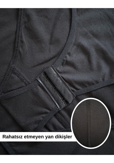 Alya Underwear Kadın Ip Askılı Çıtçıtlı Body, Modal - Pamuk Karışımlı, Kancalı , 2'li Paket, Siyah Beyaz