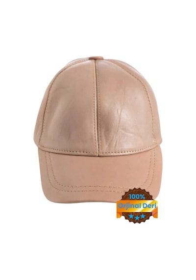 Tezzgelsin Unisex %100 Deri Arkadan Ayarlanabilir Baseball Kep Şapka Bej