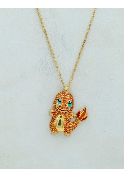 925 Ayar Özgün Tasarım Gümüş Kolye(Pokemon Charmander) 925 Ayar Özgün Tasarım Gümüş Kolye(Pokemon Charmander)