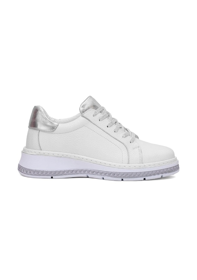 Venüs 25150007y Kadın Hakiki Deri Bağcıklı Feta Topuk Sneaker Ayakkabı Beyaz