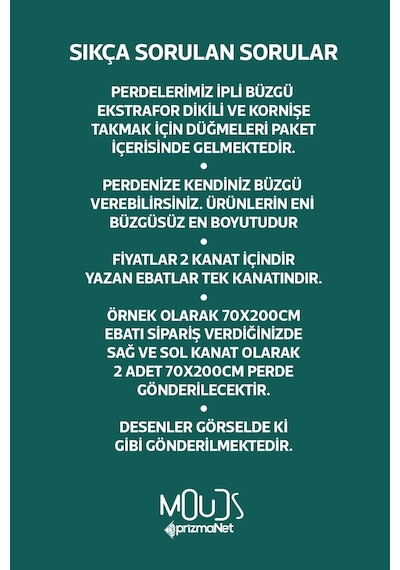 Yeşil Lacivert Desenli Süet Oturma Odası, Salon Fon Perde Baskılı Ekstrafor Büzgü 2 Kanat Prd-1001 Çok Renkli