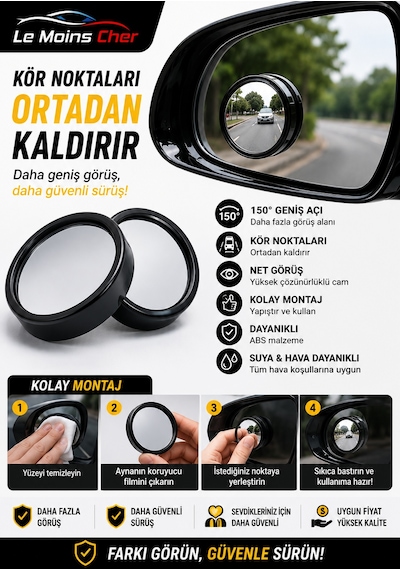 Toyota Rav4 Passion Oto Kör Nokta Aynası 2 Adet Yapıştırıcılı Geniş Açılı