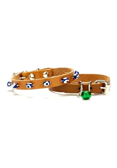 Nazar Boncuklu Kedi Ve Küçük Irk Köpek Tasması 1x14-18 Cm Kamel Xsmall