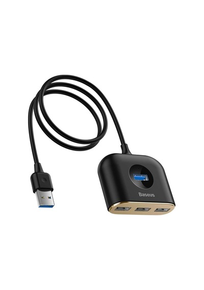 Lexroo Square Round 4in1 Usb Hub Adaptör Usb3.0 To Usb3.0 1+usb2.0 3 1m, Siyah