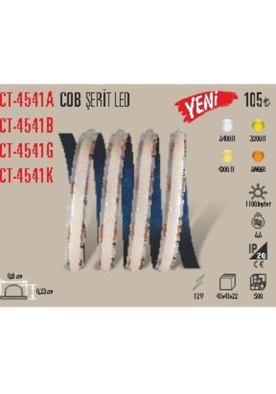 Ct-4541k Cob Şerit Led Kırmızı 5 Metre