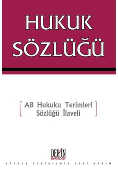Hukuk Sözlüğü- Derin Yayınları