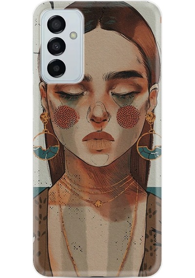 Samsung Uyumlu Galaxy M23 Kılıf Resimli Silikon Woman Maniplatiun 1362