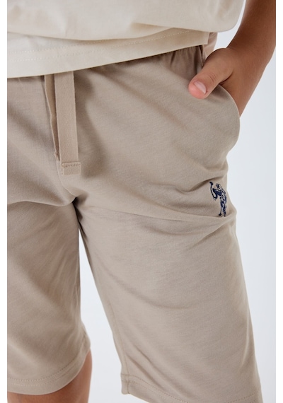 U.s. Polo Assn. Erkek Çocuk Bej Bermuda Takım Bej