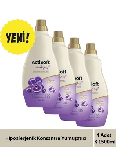 Menekşe Kokulu Hipoalerjenik Konsantre Yumuşatıcı 1500 Ml X 4 Adet 4'lü Set