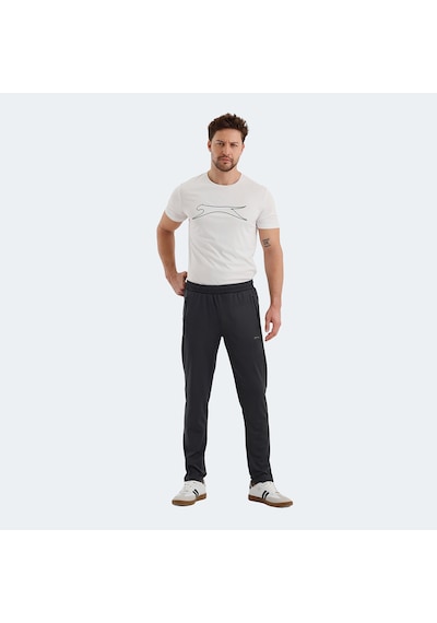 Slazenger RANJEET Erkek Fermuar Cepli Koyu Gri Eşofman Altı