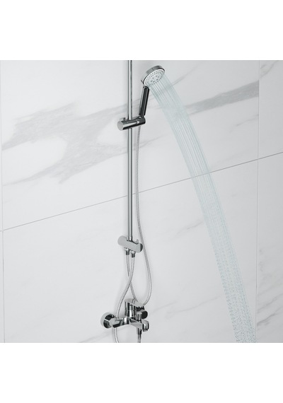 Adell Lido Rain Duş Sistemi + Lento Banyo Bataryası 2 Parça Set Parlak Krom Krom