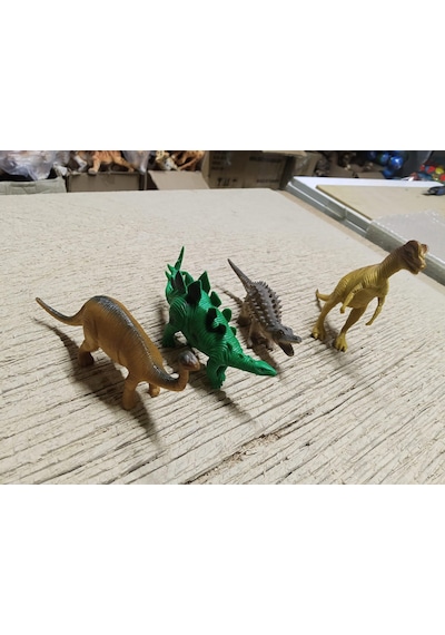 Plastik Oyuncak Dinozor Seti 4 Adet 10 Cm Ve 15 Cm Dinazor Hayvan Figürü 09750577