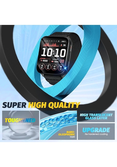 Caseonn Garmin Forerunner 170 Music Pmma Pet Saat Ekran Koruyucu Siyah 2 Adet