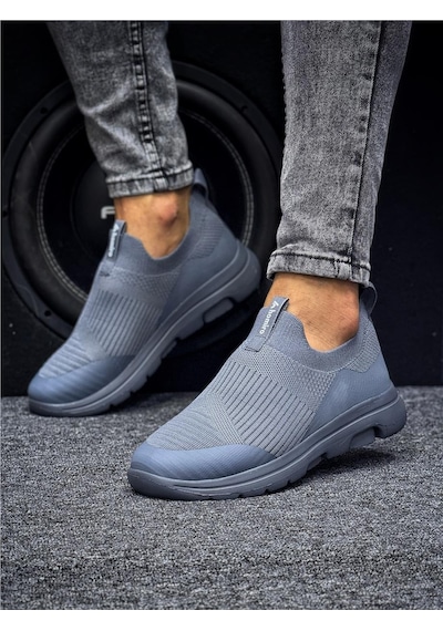 Unisex Ortopedik Bağcıksız Triko Spor Ayakkabı-füme-226 Fume