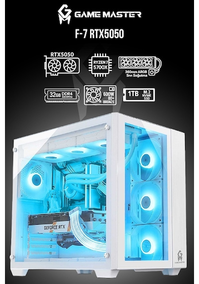 Game Master F7 R7-5700X 32 GB 1 TB NVME SSD 8 GB RTX5050 Dos Masaüstü Oyuncu Bilgisayarı