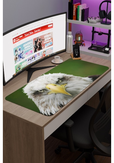 Kartal Kaymaz Dikişli Kauçuk Oyuncu Mousepad V1 - 90x40 Xxl Gaming Mouse Pad Fare Altlığı
