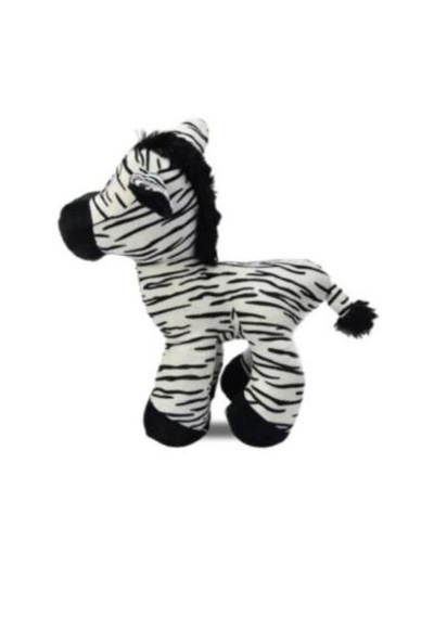Zebra Figürlü Pelüş Oyuncak - 30cm Beyaz - Siyah