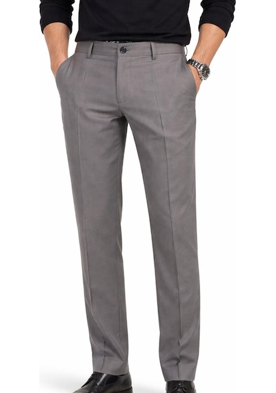 Classics Men Caserta Regular Fit Erkek Armürlü Keten Pantolon - 7635 gri
