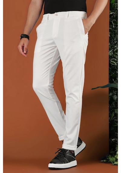 Efor P 1122 Slim Fit Ekru Spor Pantolon Ekru