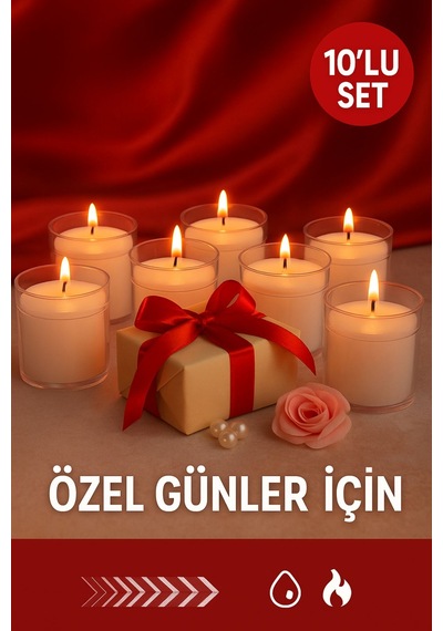 10 Lu Set Şeffaf Plastik Mumluk Dekoratif, Dayanıklı Ve Özel Günler İçin Şık Işık Çözümü Diğer