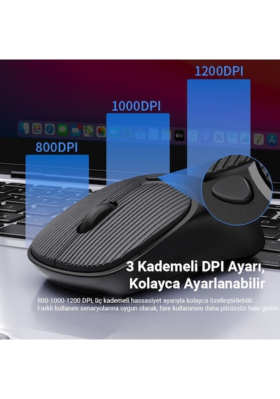 Dm K17 Dual Mode Bluetooth Ve 2.4ghz Destekli 1200dpı Kablosuz Optik Mouse Diğer