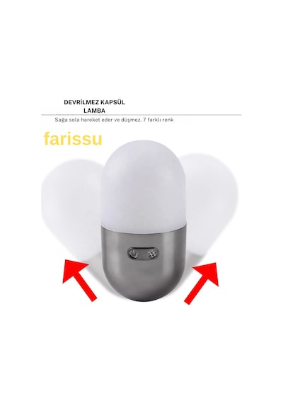 Gk-23059 Şarjlı Hacı Yatmaz Kamp Ve Masa Lambası 122 Lümen, 4000 Mah, Rgb Renkli Işık Beyaz