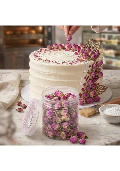 Gerçek Yenilebilir Kurutulmuş Gül Pembe 30 Gr Pasta, Tatlı Ve İçecek Süsleme