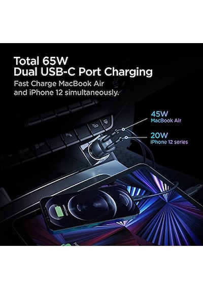 Spigen 65w Usb-c 2 Port Araç İçi Hızlı Şarj Aleti Pps Desteği Akım Korumalı Güç Adaptörü Çakmaklık İphone & Android & İpad & Macbook Type-c - Acp02562 Spigen Tr li Spigen 65w Usb-c 2 Port Araç İçi Hızlı Şarj Aleti Pps Desteği Akım Korumalı Güç Adaptörü Çakmaklık İphone & Android & İpad & Macbook Type-c - Acp02562 Spigen Tr li