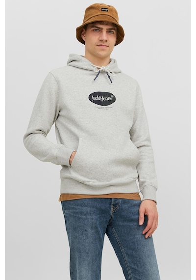 Jack & Jones Jack&jones Kapüşonlu Standart Kalıp Açık Gri Melanj Erkek Sweatshirt 12242197 001