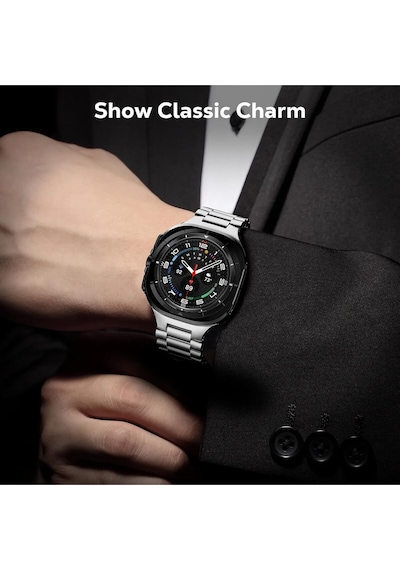 Samsung Galaxy Watch 7 Ultra 47mm Uyumlu Paslanmaz Çelik Akıllı Saat Kordonu Metal Toka