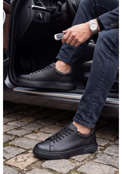 Liarca Asterio %100 Hakiki Deri Ultra Hafif Tabanlı Sneaker Klasik Siyah Casual Ayakkabı