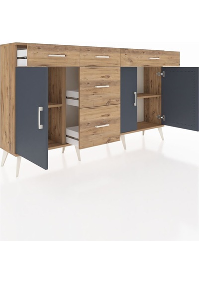 Arges Konsol 2 Raflı 5 Çekmeceli 3 Kapaklı 176x30x99 Çam-antrasit/çam Antrasıt/atlas Çam - Atlas Çam Arges Konsol 2 Raflı 5 Çekmeceli 3 Kapaklı 176x30x99 Çam-antrasit/çam Antrasıt/atlas Çam - Atlas Çam