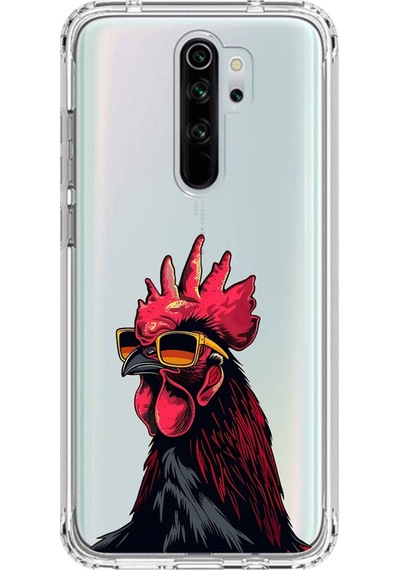 Xiaomi Redmi Note 8 Pro Uyumlu Şeffaf Kılıf Cool Horoz Tasarımlı
