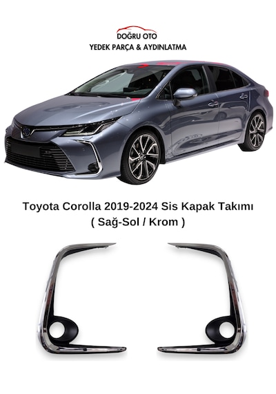 Toyota Corolla Sis Yuvası İçin Krom Kapak - Çerçeve 2019-2024 Model Uyumlu .