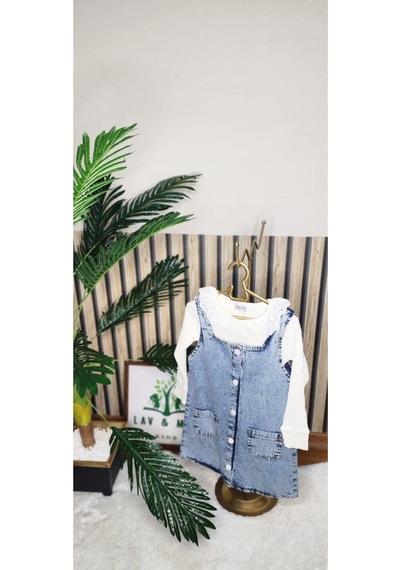 Kot Cocuk Pamuklu Cepli Önden Açilan Düğmeli Badisi İle Birlikte Bayramlik Denim Kot Jile Elbise-73 Mavi Kot Cocuk Pamuklu Cepli Önden Açilan Düğmeli Badisi İle Birlikte Bayramlik Denim Kot Jile Elbise-73 Mavi
