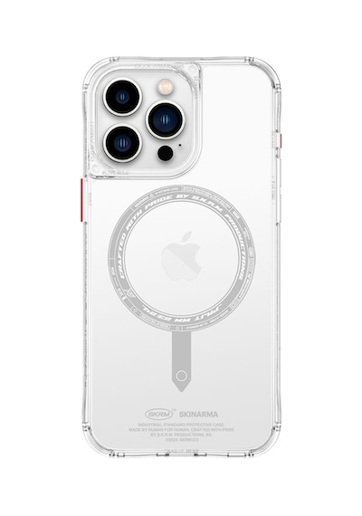 Apple Uyumlu iPhone 15 Pro Max Kılıf Skinarma Şeffaf Airbag Tasarım Magsafe Şarj Özellik Saido Kapak Siyah