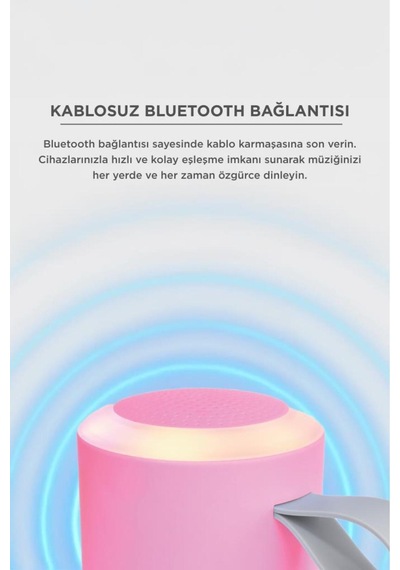Bluetooth Hoparlör Sd Usb Destekli Taşınabilir Speaker D24 Pembe