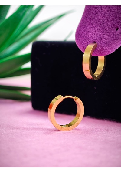 Çelik Küpe 22 Ayar Altın Kaplama Özel Burma Model Renk Atmaz 2 Yıl Garantili 316 L Çelik Altın - Pembe