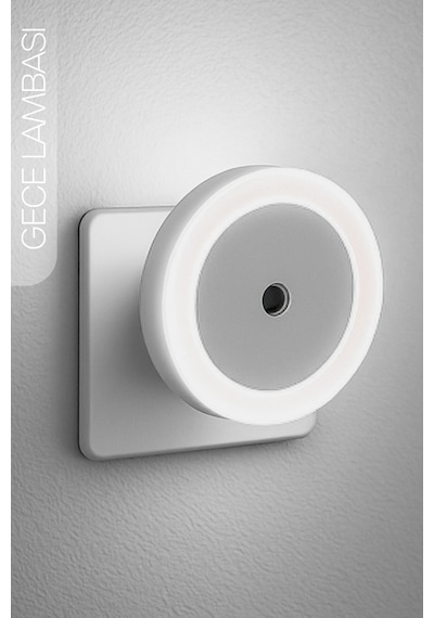 Yuvarlak Otomatik Gece Lambası Işığa Duyarlı Karanlık Ldr Sensörlü Koridor Beyaz Gc01 Beyaz
