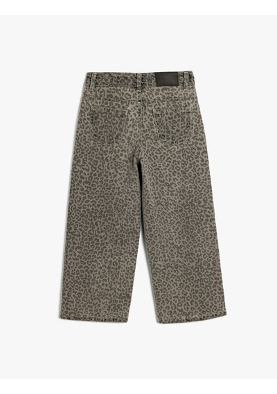 Koton Kot Pantolon Bol Paça Beli Lastikli Pamuklu - Wide Leg Jean Gri Desenli 5wkg40083ad Gri Koton Kot Pantolon Bol Paça Beli Lastikli Pamuklu - Wide Leg Jean Gri Desenli 5wkg40083ad Gri