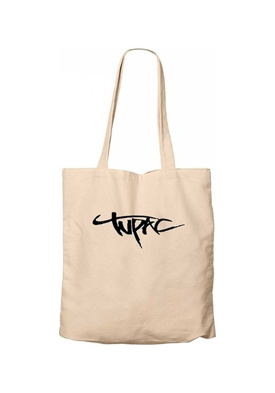 Tupac Logo 2 Krem Kanvas Bez Çanta Krem
