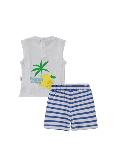 Civil Baby Fresh Lemon Baskılı 6-18 Ay Takım - Mavi Saks Mavi