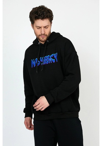 Startmore No Mercy Siyah Oversize Unisex Kapüşonlu Sweatshirt Hoodie Siyah