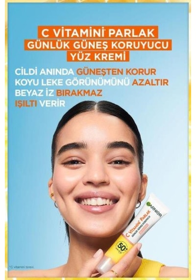Garnier Günlük Koruyucu Yüz Güneş Kremi SPF50+ 40 ML + C Vitamini Parlak Günlük Aydınlatıcı Krem 50 ML