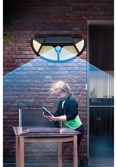 Led Lamba Fonksiyonel Sensörlü Bahçe Aydınlatıcı Lamba Led Siyah