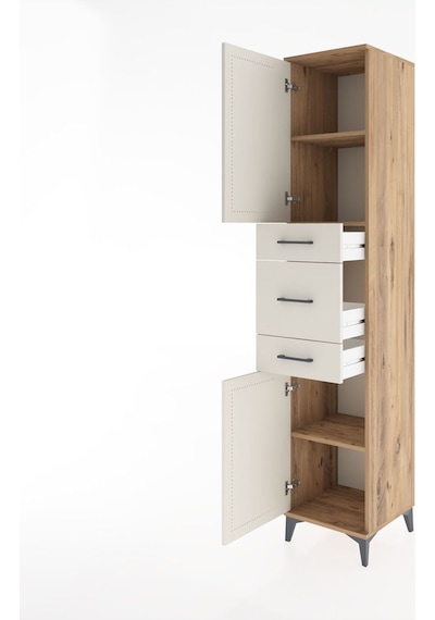 Hyperion Dolap 3 Raflı 3 Çekmeceli 2 Kapaklı 44x44x221 Çam-ay... Çam