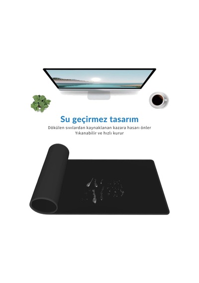 Shopytech Excel Kısayol Mouse Pad 80 30 Cm Büyük Boy Kaymaz Taban Su Geçirmez Dikişli Kenar Word/exc