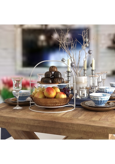 Teknotel 2'Li Servis Standı & Dolap Içi Raf Beyaz Mg072 Siyah