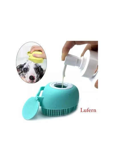 Şampuan Hazneli Silikon Duş Kesesi Kedi Köpek Duş Kesesi Pet Yıkama Kesesi Evcil Hayvan Masaj
